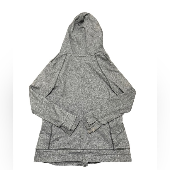 Lululemon Women’s Size 4 Hoodie Snap Close Yoga Jacket Oversized Hood Gray FLAWS - Picture 10 of 15
